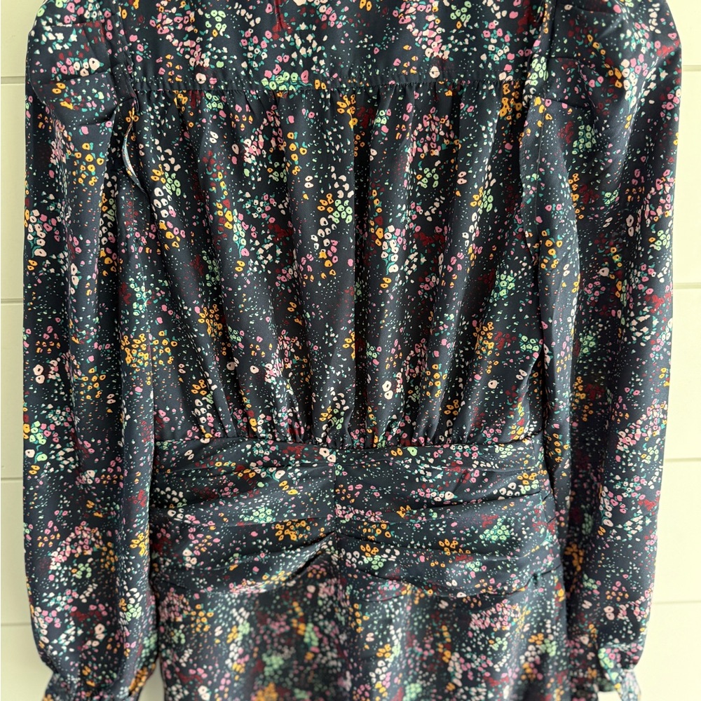 Derek Lam Navy Blue Floral Midi Dress, Size 38 (US size 8) - Picture 4 of 11